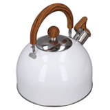 Whistling Kettle 2.5L Capacity White 304 Stainless Steel Fast Heating Ergonomic Handle Home Whistling Kettle