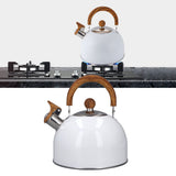 Whistling Kettle 2.5L Capacity White 304 Stainless Steel Fast Heating Ergonomic Handle Home Whistling Kettle