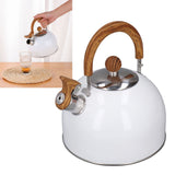 Whistling Kettle 2.5L Capacity White 304 Stainless Steel Fast Heating Ergonomic Handle Home Whistling Kettle