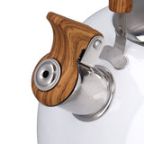Whistling Kettle 2.5L Capacity White 304 Stainless Steel Fast Heating Ergonomic Handle Home Whistling Kettle