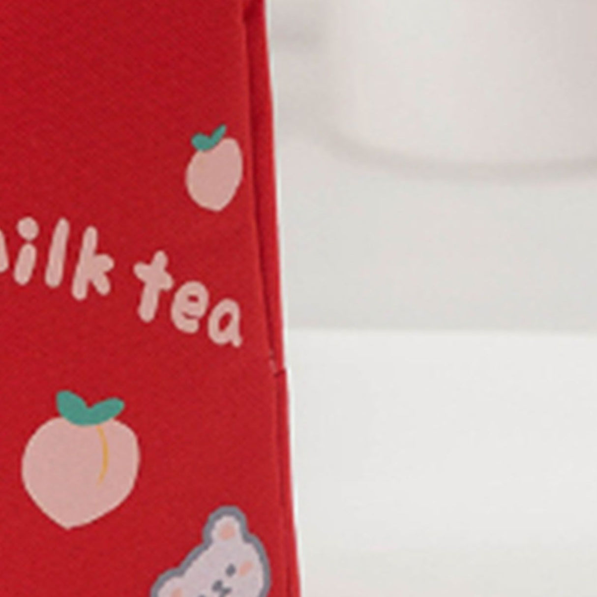 Lunch Bag Cartoon Style Zipper Widened Handle Oxford Cloth Aluminum Film Portable Lunchbox Bag for Student Red