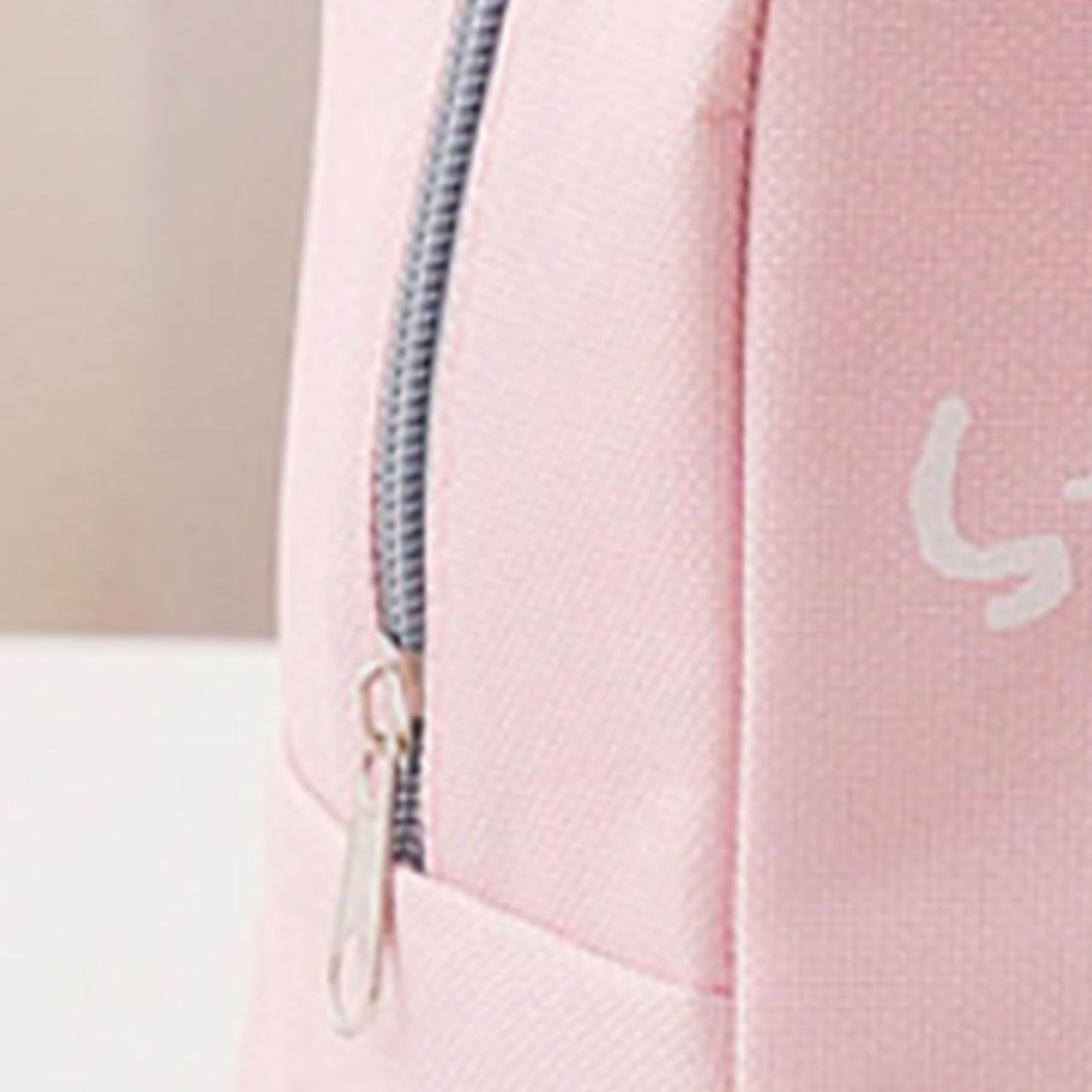 Lunch Bag Cartoon Style Zipper Widened Handle Oxford Cloth Aluminum Film Portable Lunchbox Bag for Student Pink