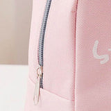Lunch Bag Cartoon Style Zipper Widened Handle Oxford Cloth Aluminum Film Portable Lunchbox Bag for Student Pink - Close-Up Angle