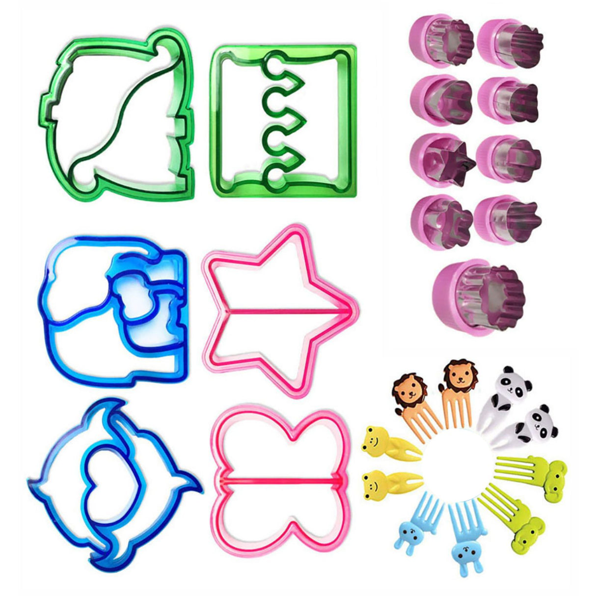25Pcs Sandwich Cutters Set Safe Sandwiches Fruit Cookie Cutters for DIY Baking Kit