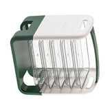 Four Layers Dish Preparation Plate Drawer Design Plastic Vegetable Preparation Rack Kitchen Storage Rack Green - Front View