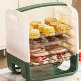 Four Layers Dish Preparation Plate Drawer Design Plastic Vegetable Preparation Rack Kitchen Storage Rack Green - Extra Image