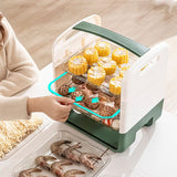 Four Layers Dish Preparation Plate Drawer Design Plastic Vegetable Preparation Rack Kitchen Storage Rack Green