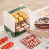 Four Layers Dish Preparation Plate Drawer Design Plastic Vegetable Preparation Rack Kitchen Storage Rack Green