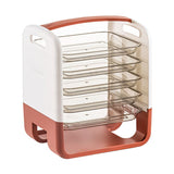 Four Layers Dish Preparation Plate Drawer Design Plastic Vegetable Preparation Rack Kitchen Storage Rack Pink