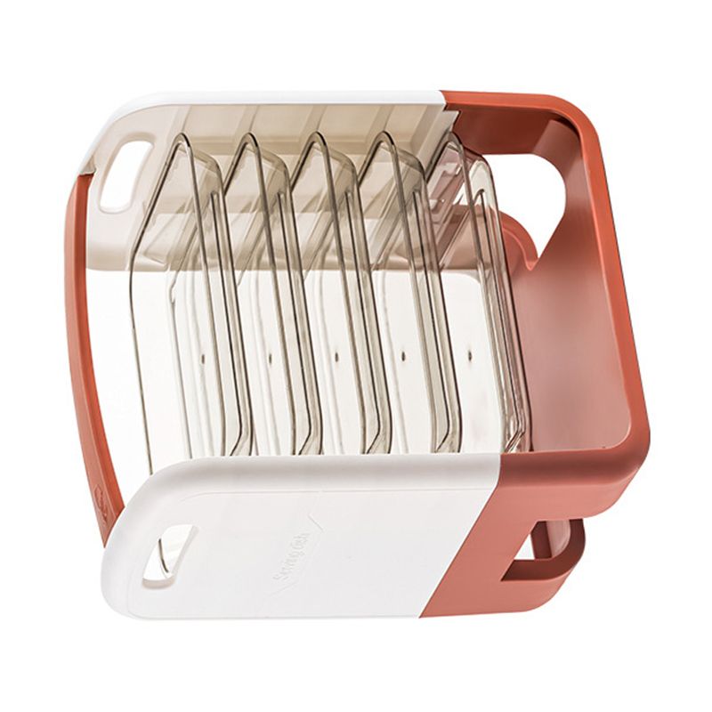 Four Layers Dish Preparation Plate Drawer Design Plastic Vegetable Preparation Rack Kitchen Storage Rack Pink
