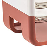 Four Layers Dish Preparation Plate Drawer Design Plastic Vegetable Preparation Rack Kitchen Storage Rack Pink - Extra Image