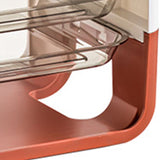 Four Layers Dish Preparation Plate Drawer Design Plastic Vegetable Preparation Rack Kitchen Storage Rack Pink - Extra Image