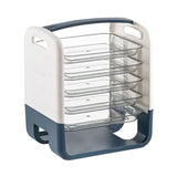 Four Layers Dish Preparation Plate Drawer Design Plastic Vegetable Preparation Rack Kitchen Storage Rack Blue
