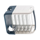Four Layers Dish Preparation Plate Drawer Design Plastic Vegetable Preparation Rack Kitchen Storage Rack Blue