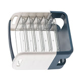 Four Layers Dish Preparation Plate Drawer Design Plastic Vegetable Preparation Rack Kitchen Storage Rack Blue - Side View