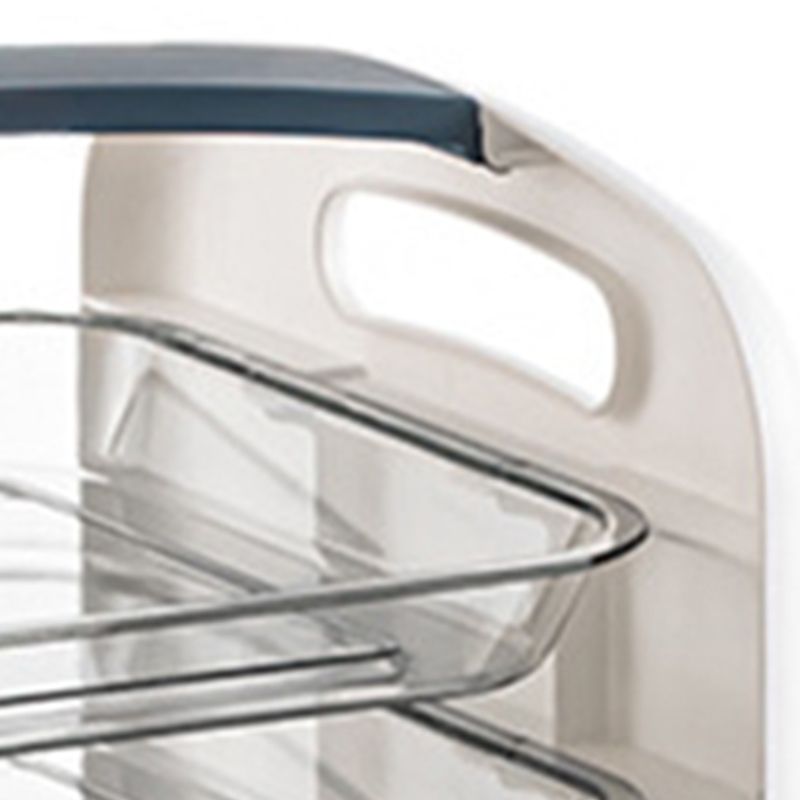 Four Layers Dish Preparation Plate Drawer Design Plastic Vegetable Preparation Rack Kitchen Storage Rack Blue