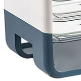 Four Layers Dish Preparation Plate Drawer Design Plastic Vegetable Preparation Rack Kitchen Storage Rack Blue - Extra Image