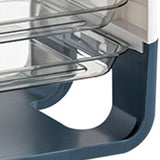 Four Layers Dish Preparation Plate Drawer Design Plastic Vegetable Preparation Rack Kitchen Storage Rack Blue
