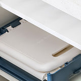 Four Layers Dish Preparation Plate Drawer Design Plastic Vegetable Preparation Rack Kitchen Storage Rack Blue