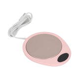 USB Mug Warmer Constant Temp Waterproof Adjustable Electric Beverage Heating Plate for Ceramic Coffee Cups Pink White