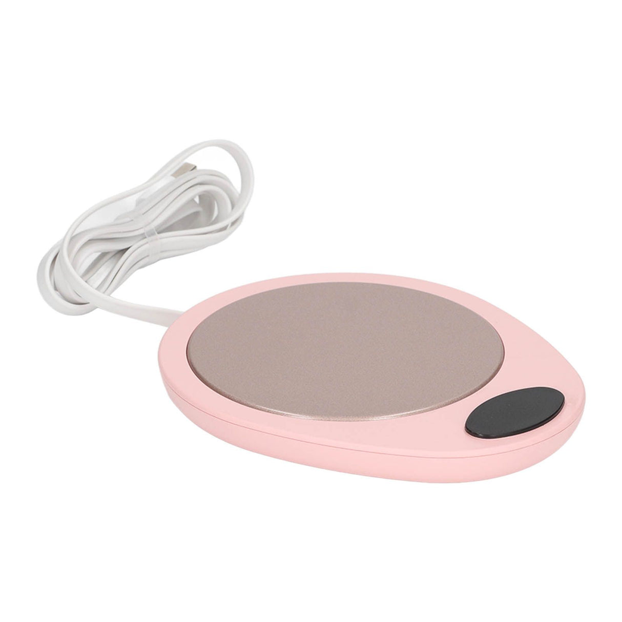 USB Mug Warmer Constant Temp Waterproof Adjustable Electric Beverage Heating Plate for Ceramic Coffee Cups Pink White