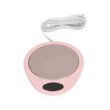 USB Mug Warmer Constant Temp Waterproof Adjustable Electric Beverage Heating Plate for Ceramic Coffee Cups Pink White