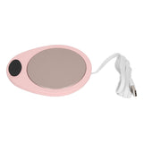 USB Mug Warmer Constant Temp Waterproof Adjustable Electric Beverage Heating Plate for Ceramic Coffee Cups Pink White