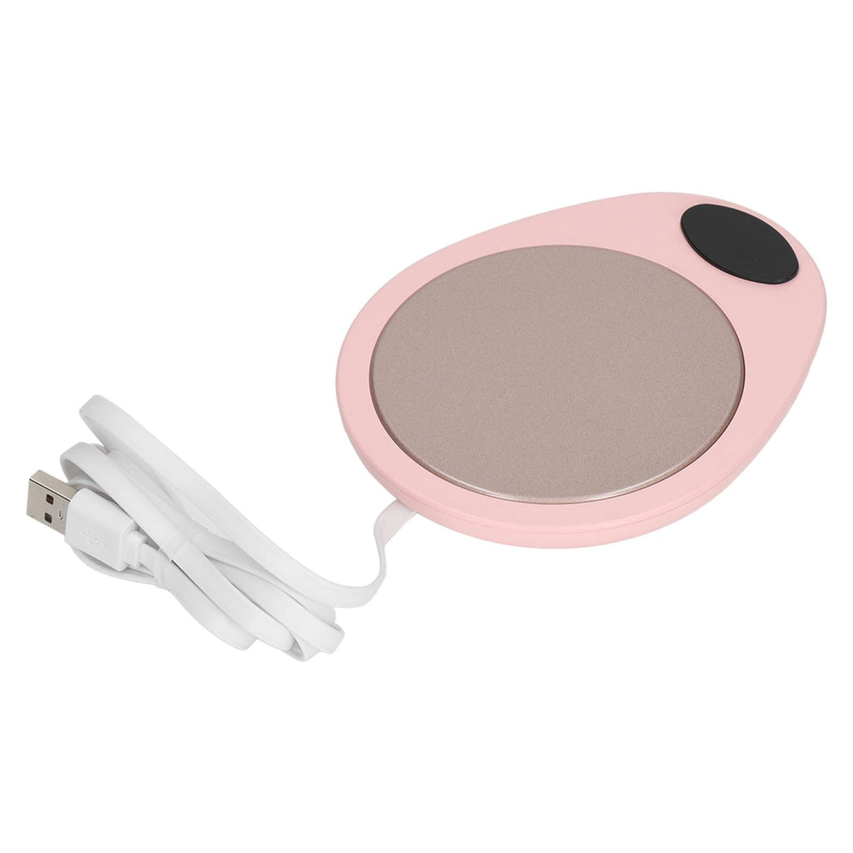 USB Mug Warmer Constant Temp Waterproof Adjustable Electric Beverage Heating Plate for Ceramic Coffee Cups Pink White