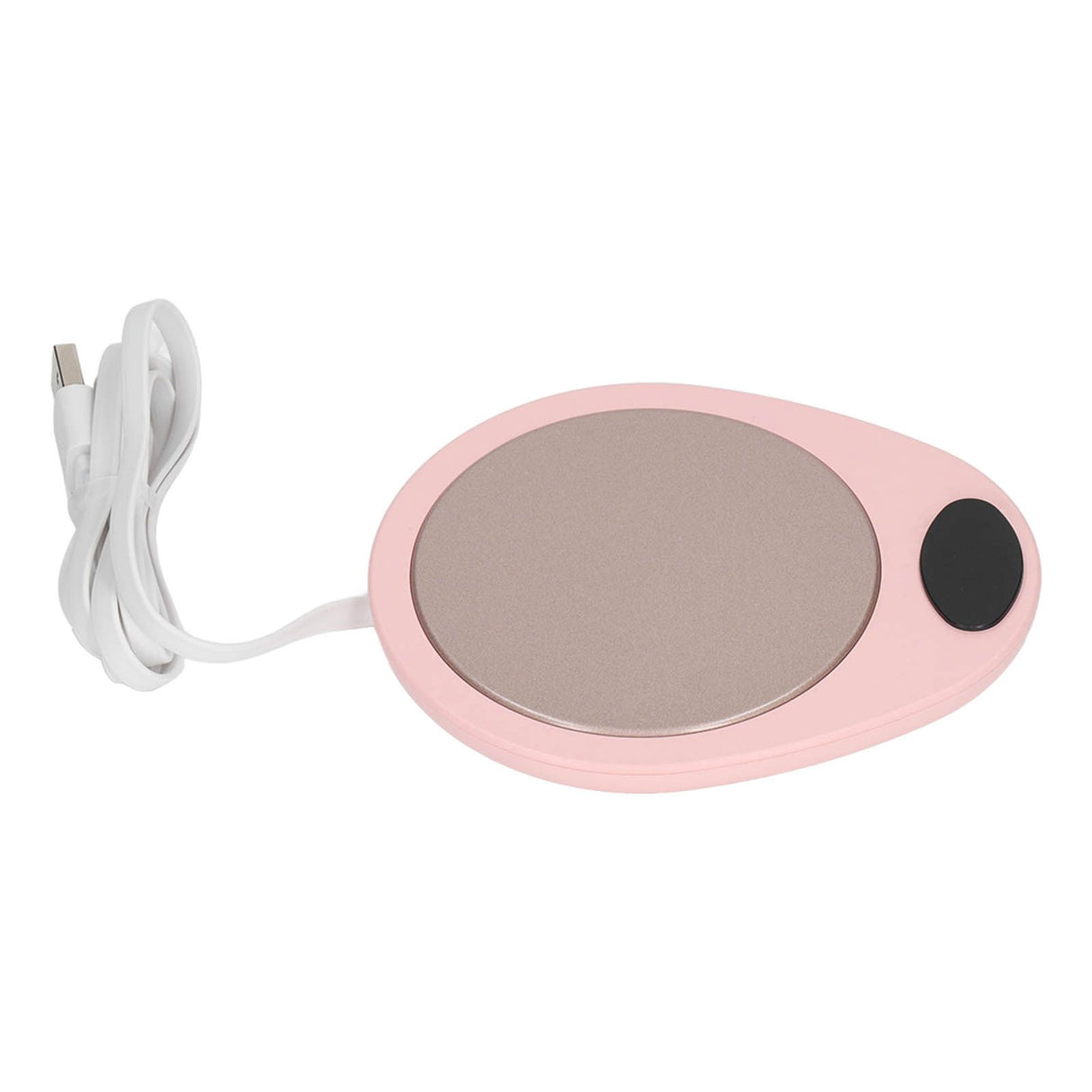 USB Mug Warmer Constant Temp Waterproof Adjustable Electric Beverage Heating Plate for Ceramic Coffee Cups Pink White