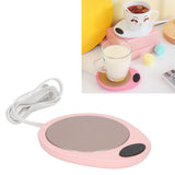 USB Mug Warmer Constant Temp Waterproof Adjustable Electric Beverage Heating Plate for Ceramic Coffee Cups Pink White