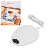 USB Mug Warmer Constant Temp Waterproof Adjustable Electric Beverage Heating Plate for Ceramic Coffee Cups White