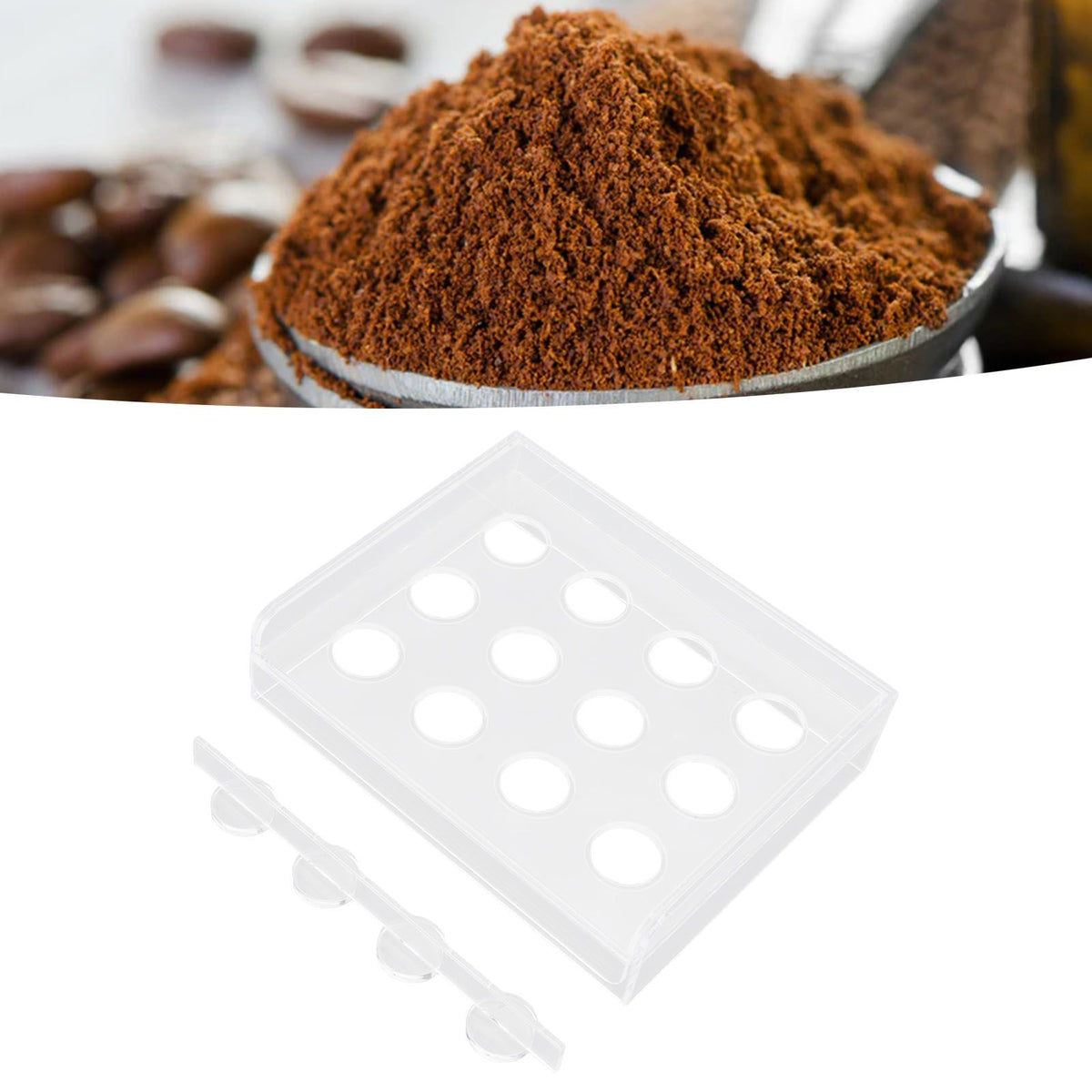 12 Holes Manual Coffee Capsules Filling Board Reusable Coffee Capsule Holder Rack with Coffee Tamper