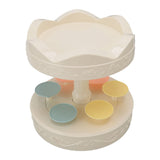 6 Trays 2 Tier Automatic Rotating Dessert Cupcake Display Table Swing Tray with Music for Wedding Birthday Party Supplies Gift - Side View
