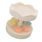 6 Trays 2 Tier Automatic Rotating Dessert Cupcake Display Table Swing Tray with Music for Wedding Birthday Party Supplies Gift - Close-Up Angle