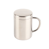 Stainless Steel Coffee Mug Minimalist Fashionable Large Capacity Coffee Cup with Lid for Home 400ml