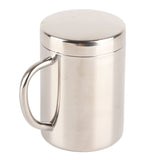 Stainless Steel Coffee Mug Minimalist Fashionable Large Capacity Coffee Cup with Lid for Home 400ml - Top-Down View