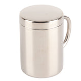 Stainless Steel Coffee Mug Minimalist Fashionable Large Capacity Coffee Cup with Lid for Home 400ml - 45-Degree Angle