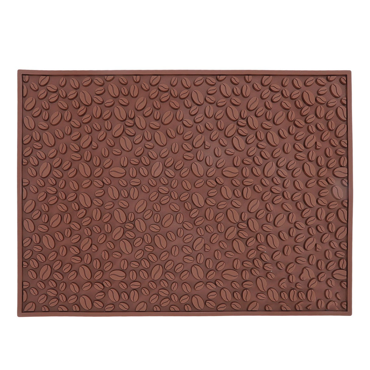 Non Slip Cup Mat Coffee Bean Design Desktop Bar Counter PVC Pad for Water Draining Filtering Brown