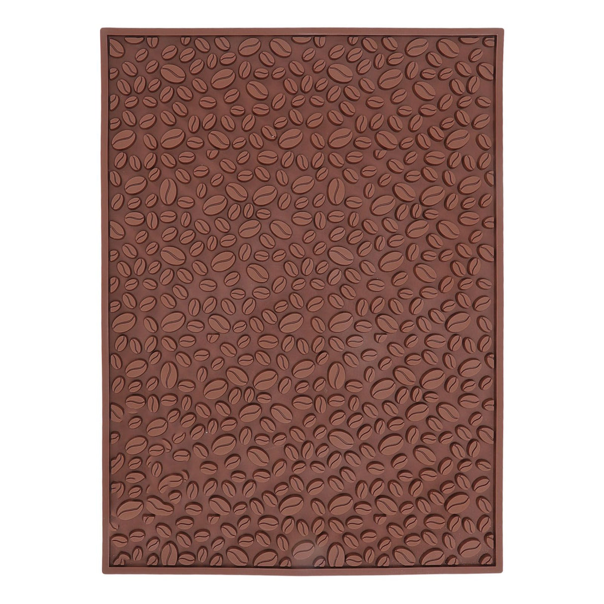 Non Slip Cup Mat Coffee Bean Design Desktop Bar Counter PVC Pad for Water Draining Filtering Brown