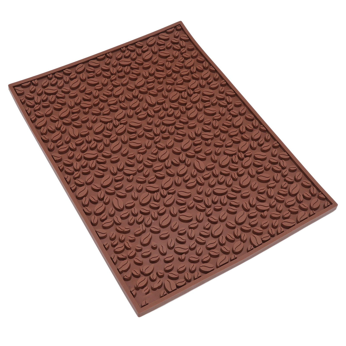 Non Slip Cup Mat Coffee Bean Design Desktop Bar Counter PVC Pad for Water Draining Filtering Brown