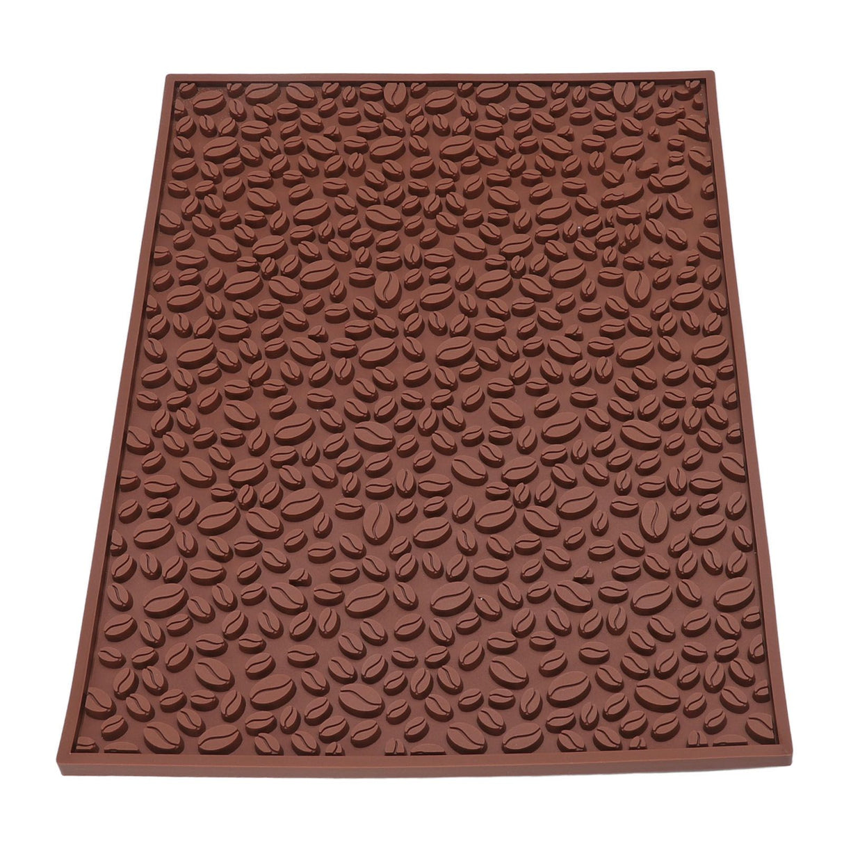 Non Slip Cup Mat Coffee Bean Design Desktop Bar Counter PVC Pad for Water Draining Filtering Brown