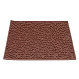 Non Slip Cup Mat Coffee Bean Design Desktop Bar Counter PVC Pad for Water Draining Filtering Brown