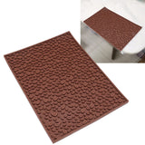 Non Slip Cup Mat Coffee Bean Design Desktop Bar Counter PVC Pad for Water Draining Filtering Brown