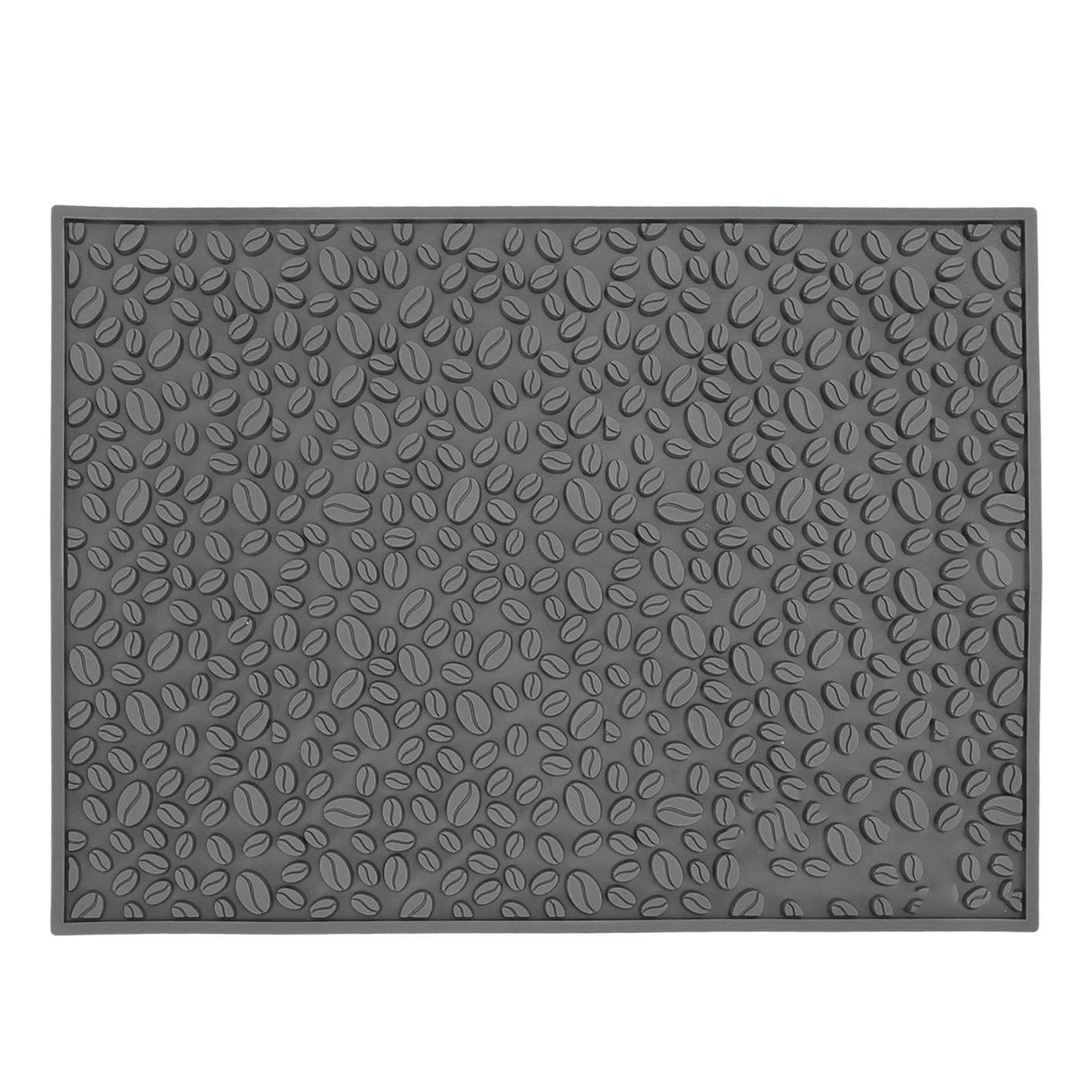 Non Slip Cup Mat Coffee Bean Design Desktop Bar Counter PVC Pad for Water Draining Filtering Grey