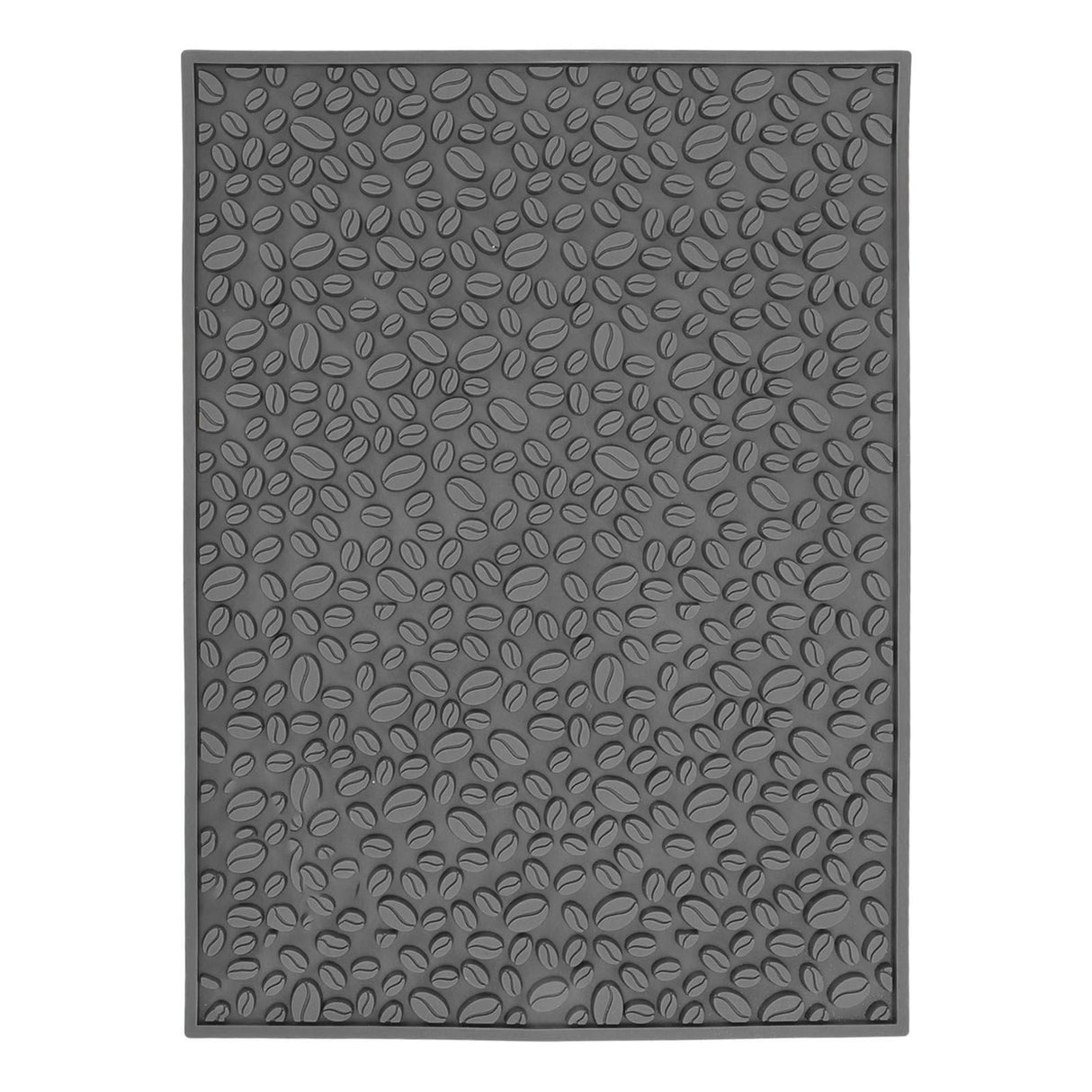 Non Slip Cup Mat Coffee Bean Design Desktop Bar Counter PVC Pad for Water Draining Filtering Grey
