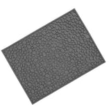 Non Slip Cup Mat Coffee Bean Design Desktop Bar Counter PVC Pad for Water Draining Filtering Grey - Rear View