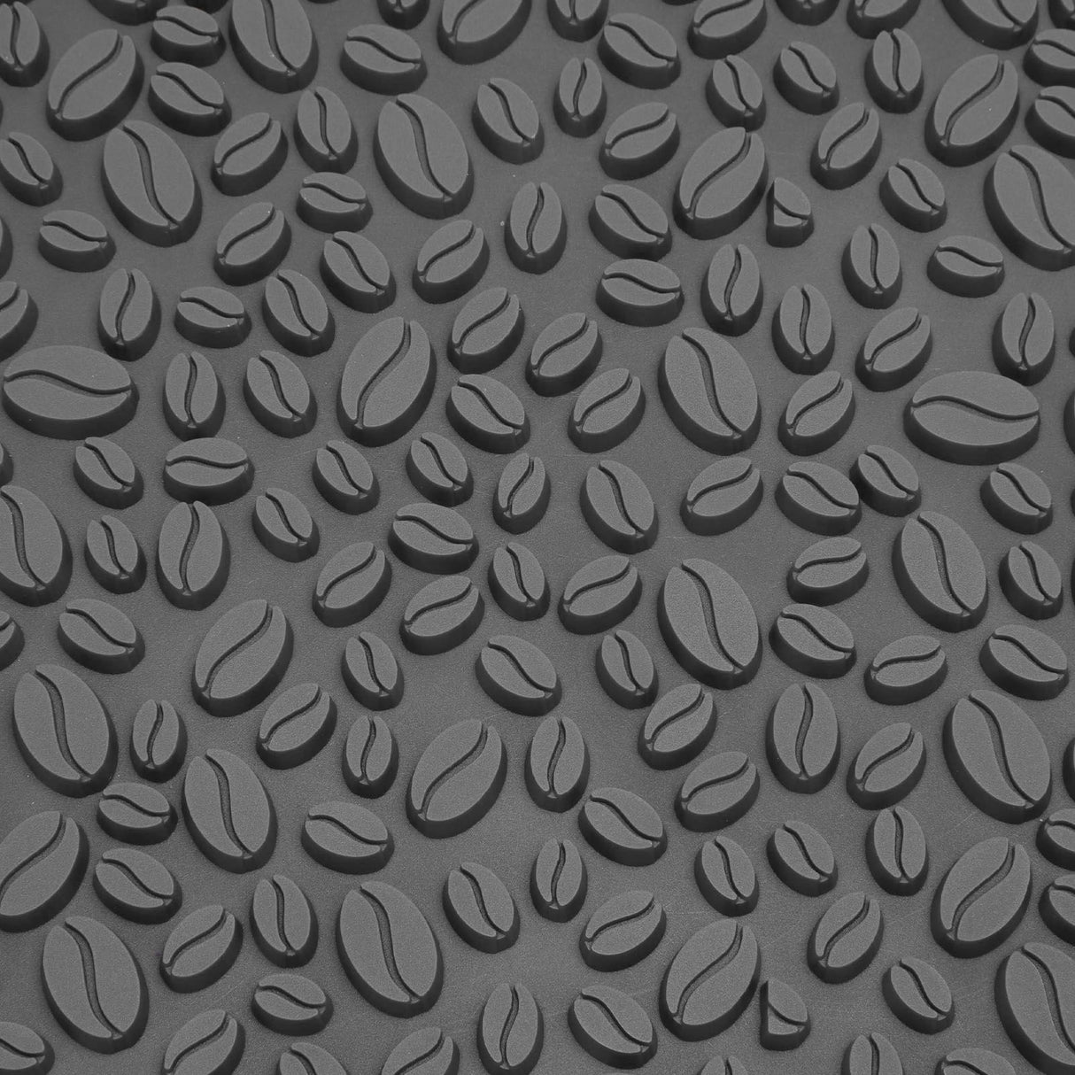 Non Slip Cup Mat Coffee Bean Design Desktop Bar Counter PVC Pad for Water Draining Filtering Grey