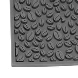 Non Slip Cup Mat Coffee Bean Design Desktop Bar Counter PVC Pad for Water Draining Filtering Grey - Extra Image