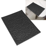 Non Slip Cup Mat Coffee Bean Design Desktop Bar Counter PVC Pad for Water Draining Filtering Black