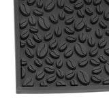 Non Slip Cup Mat Coffee Bean Design Desktop Bar Counter PVC Pad for Water Draining Filtering Black